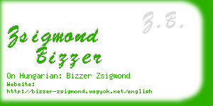 zsigmond bizzer business card